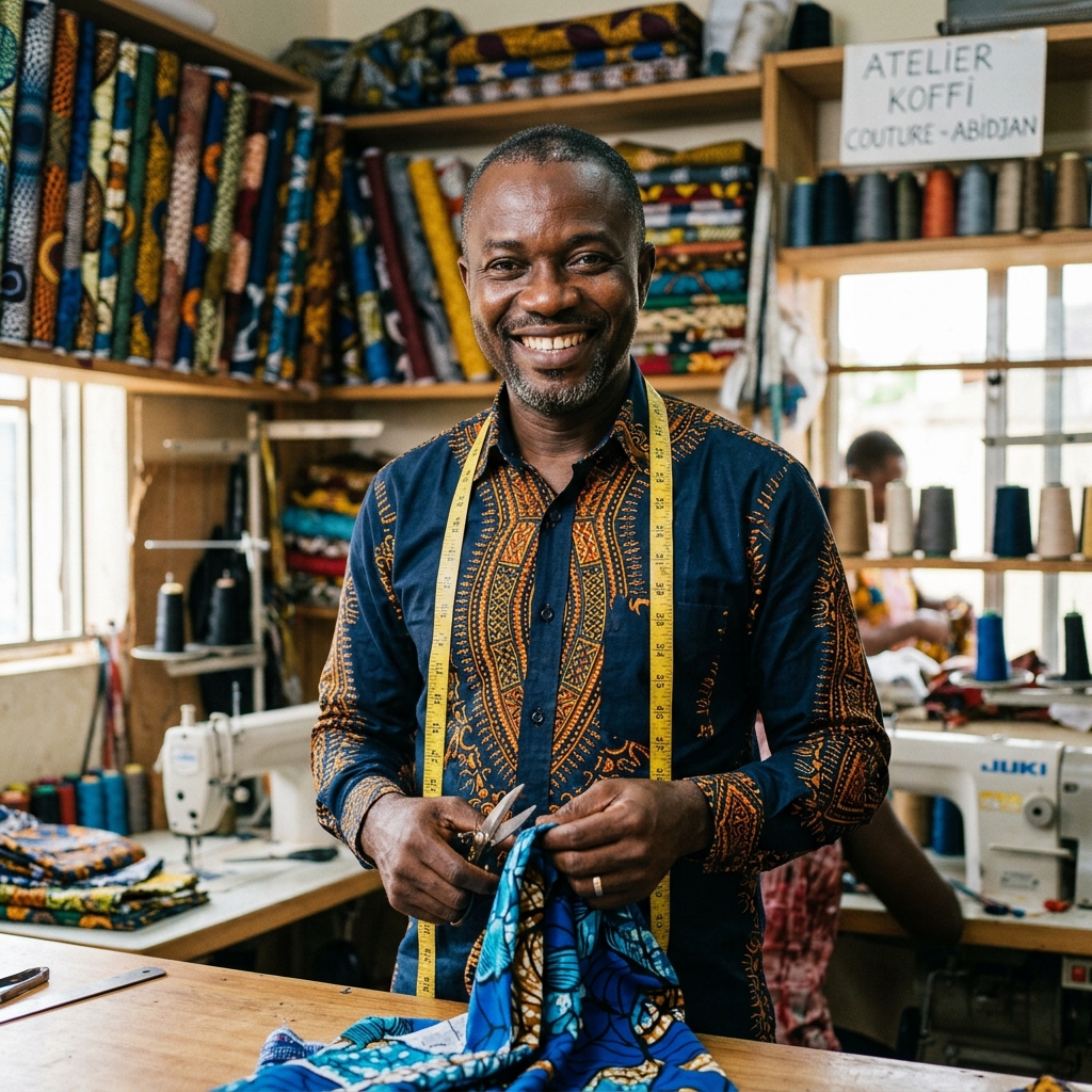 Koffi, tailleur professionnel à Abidjan
